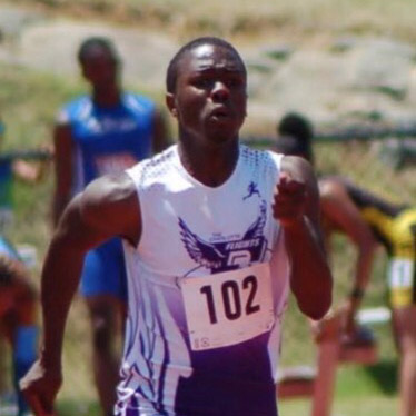 Matthew Garrett competing in a track event