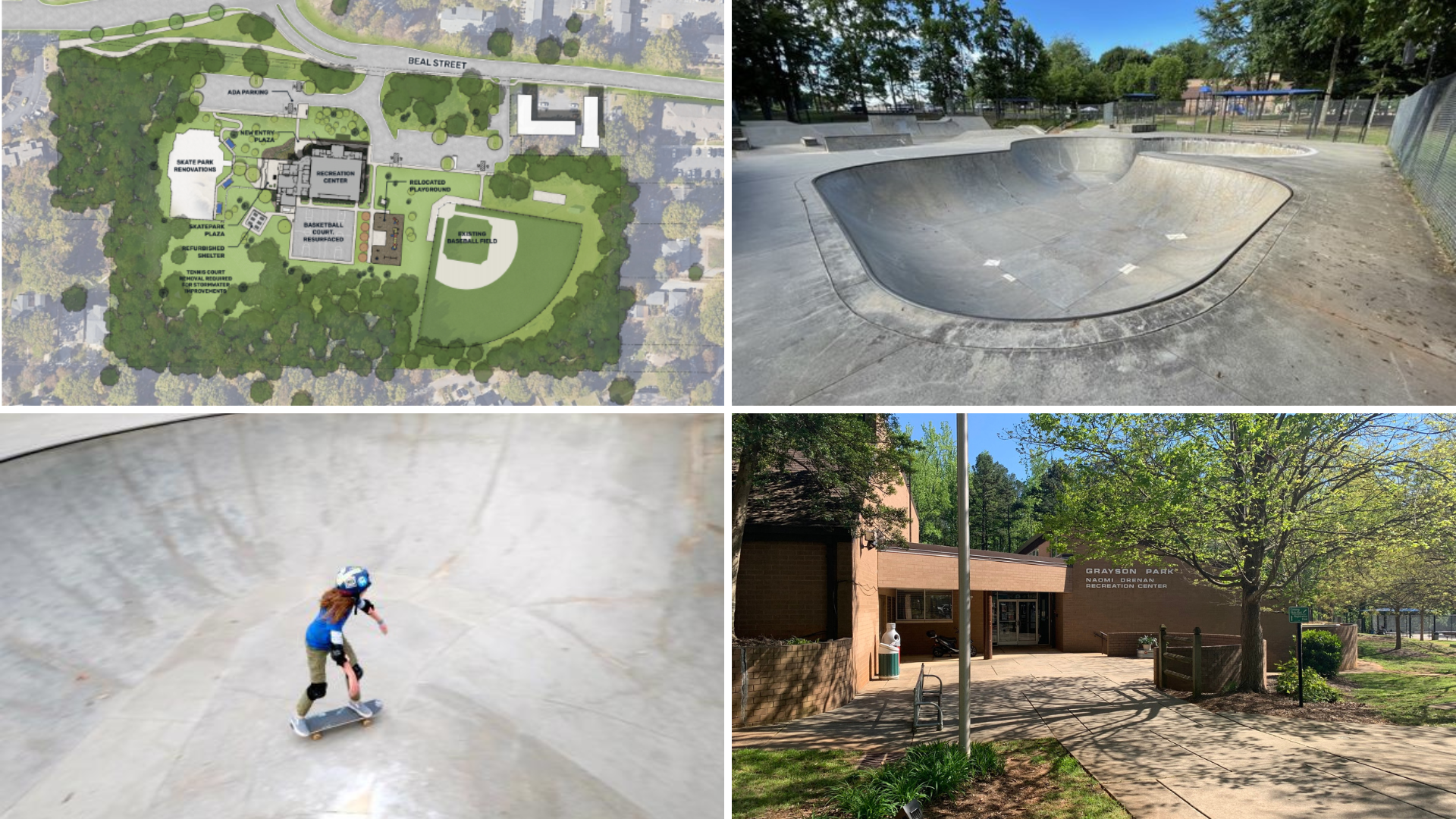 four photographs of parks
