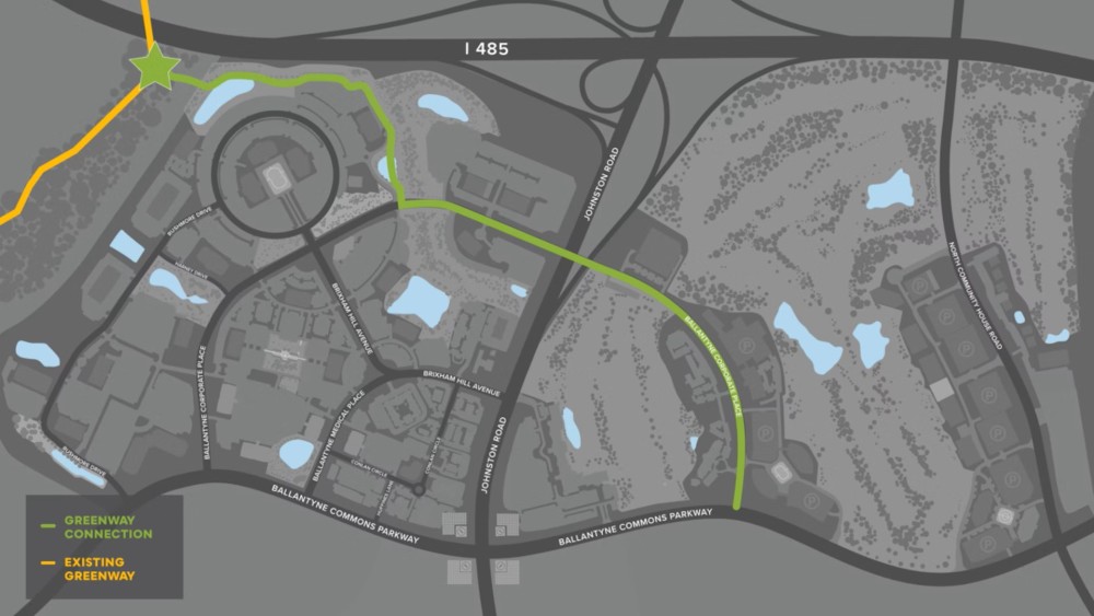 overhead map of greenway and proposed extensions to greenways
