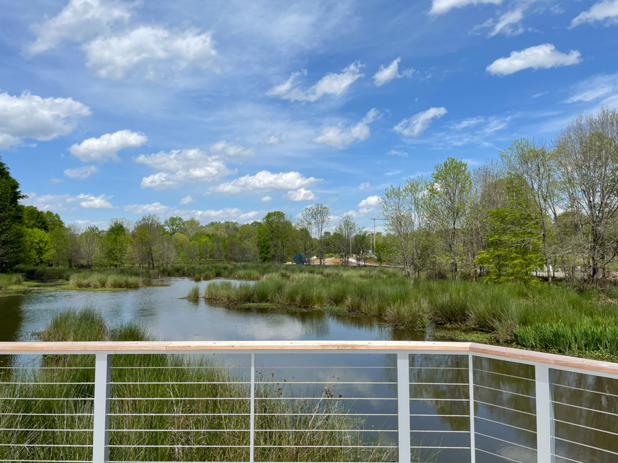 fenced area overlooking water